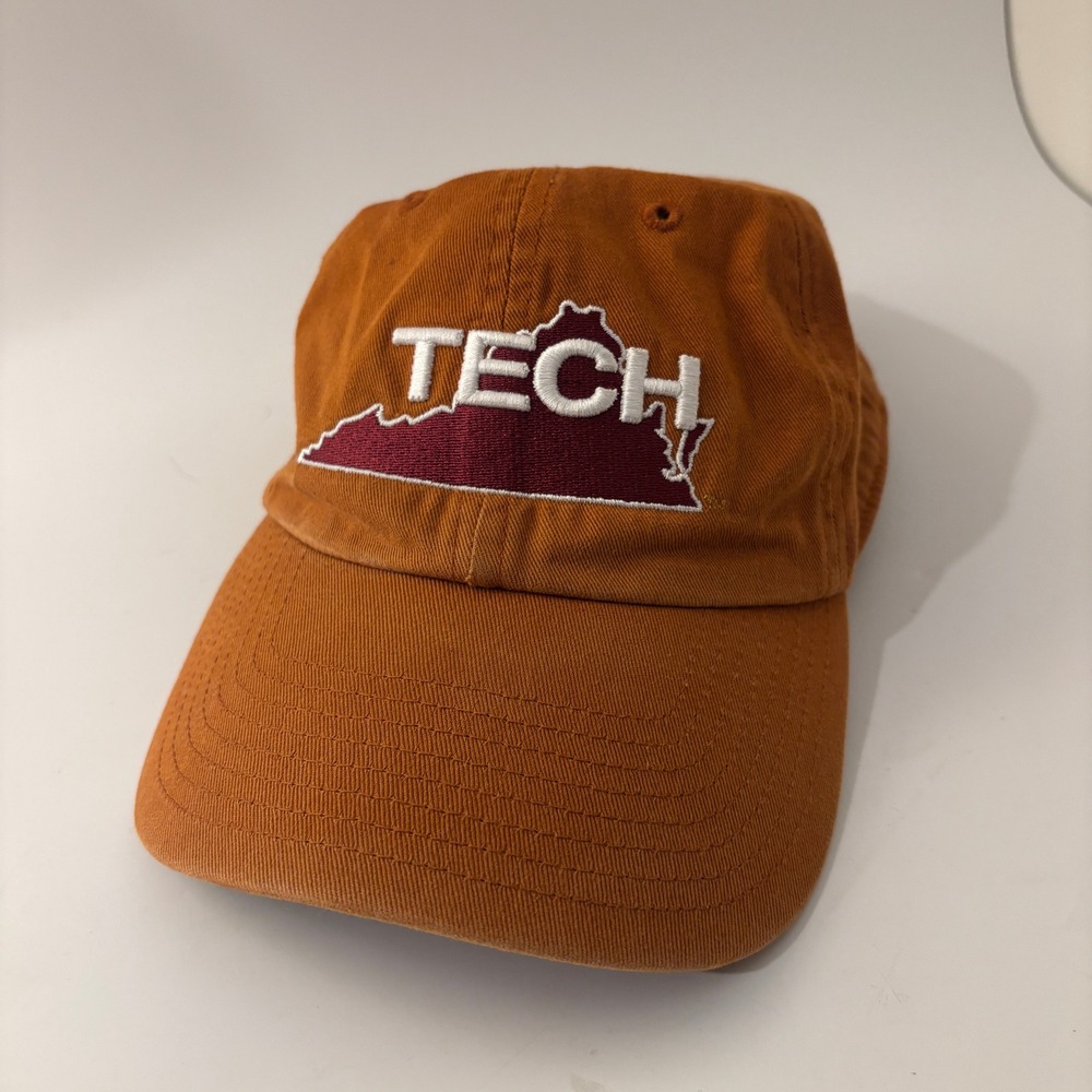 47 Brand Virginia Tech Hokies Hat Mens OSFA Orange Adjustable Strapback Cap